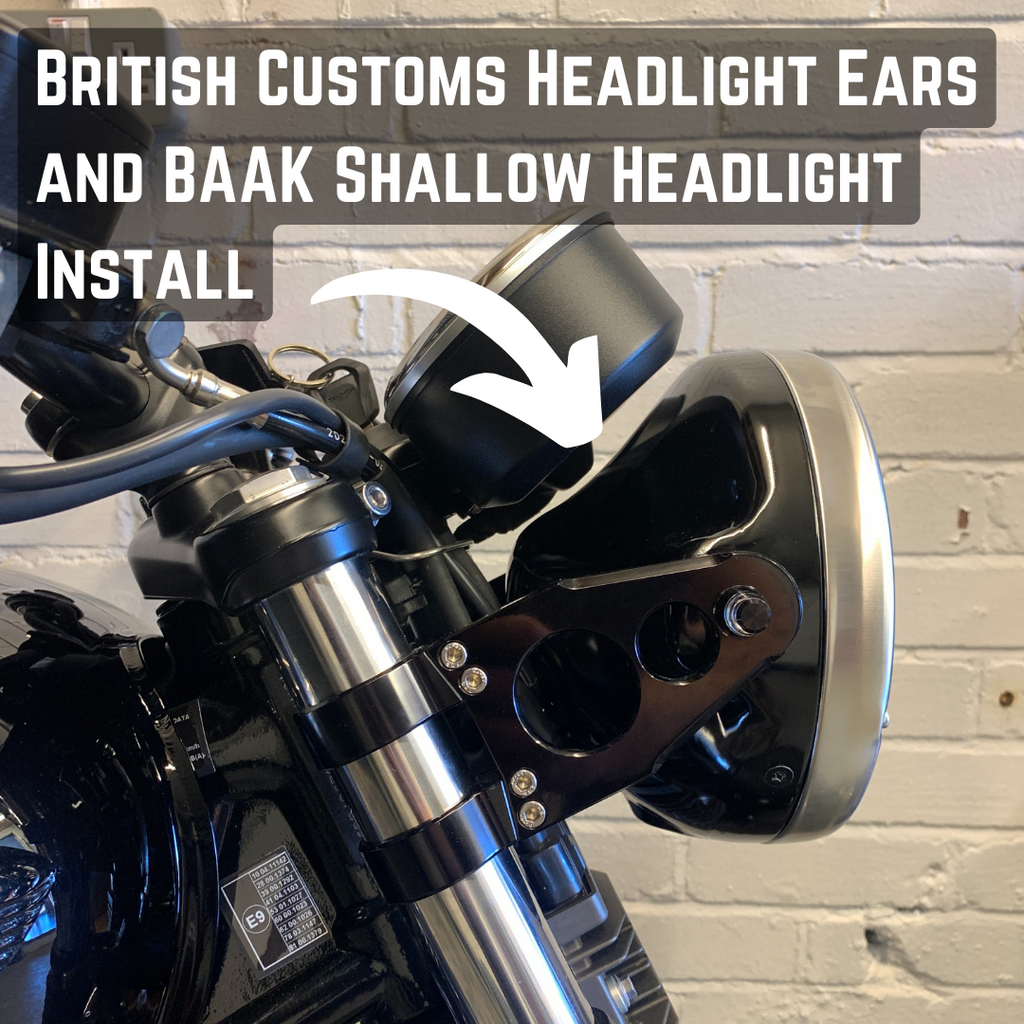 Triumph T100 - British Customs Headlight Ears and BAAK Shallow Headlight Install